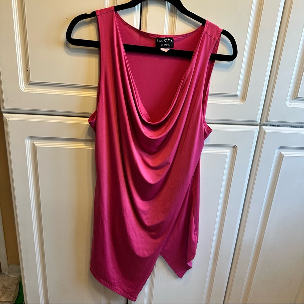 Fuchsia Draped Sleeveless Camisole